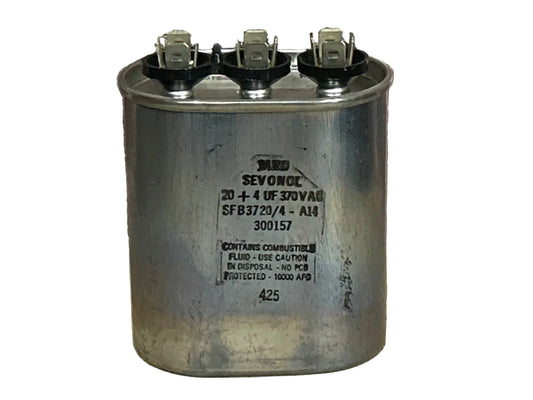 370 Vac, 20+4MFD 50/60 Hz, Oval Capacitor