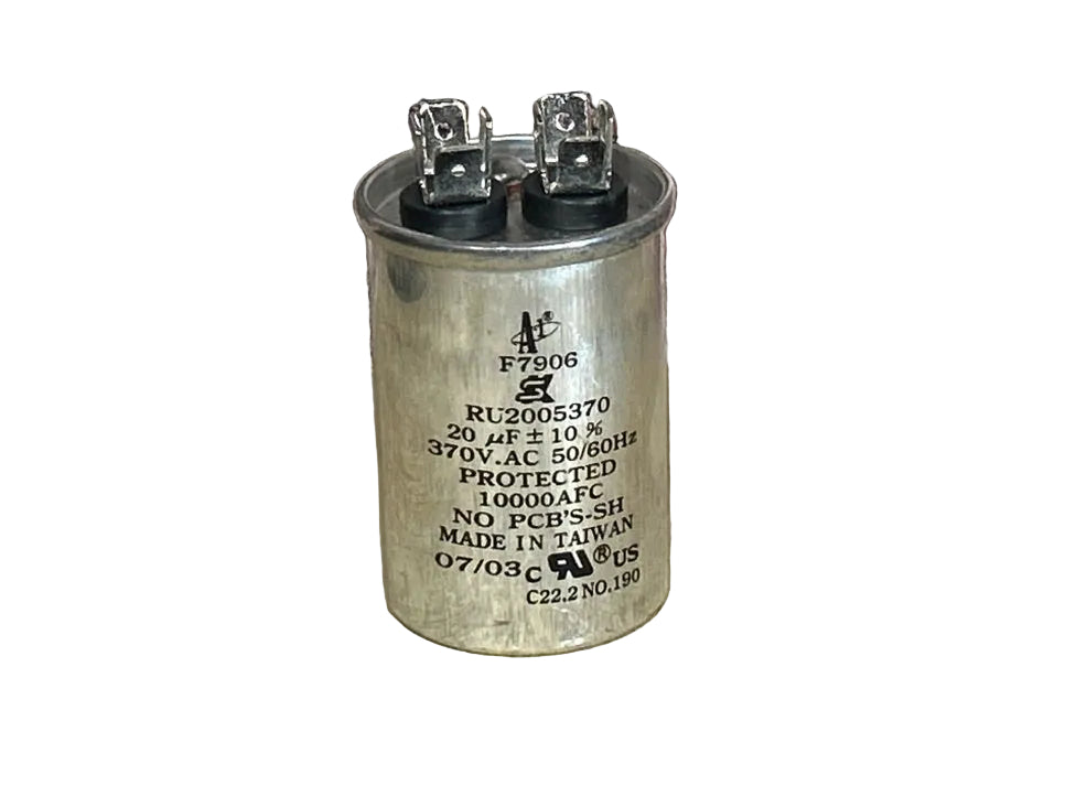 370 Vac, 20MFD 50/60 Hz, Round Capacitor