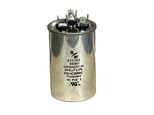 370 Vac, 25+5MFD 50/60 Hz, Round Capacitor
