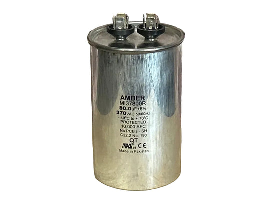 370 Vac, 80MFD 50/60 Hz, Round Capacitor