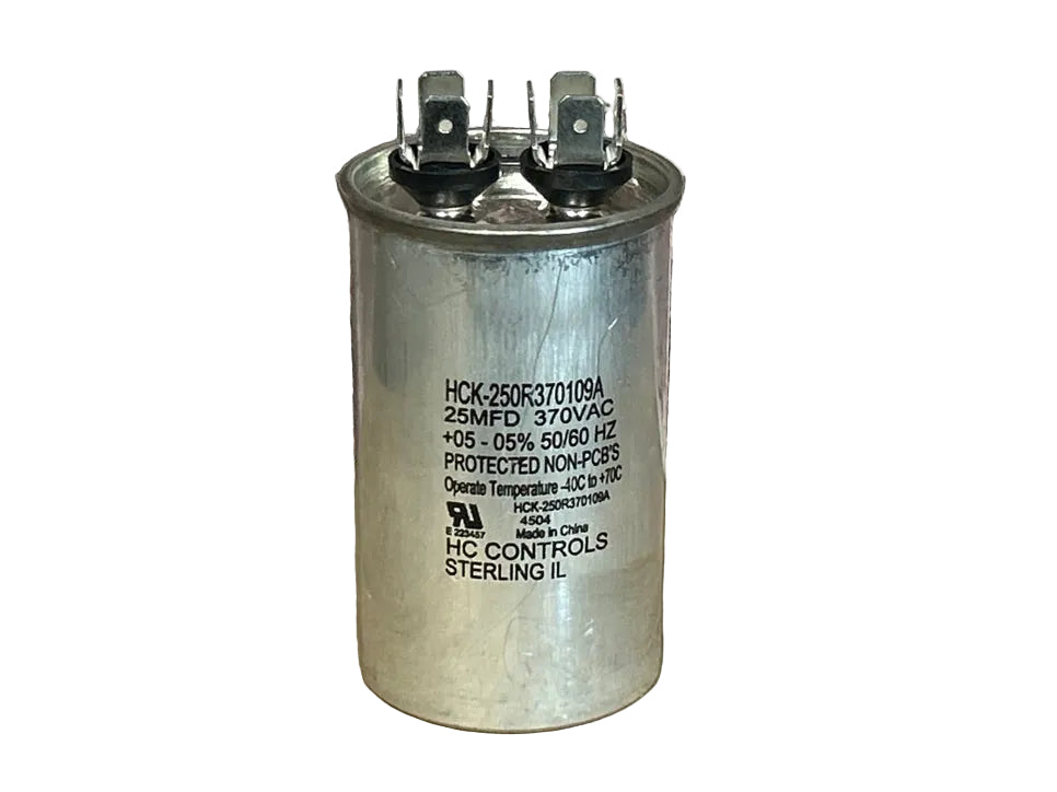 370 Vac, 25MFD 50/60 Hz, Round Capacitor