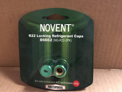 1/4 Thread Green Novent R22 Locking Refrigerant Cap; 2Pk"