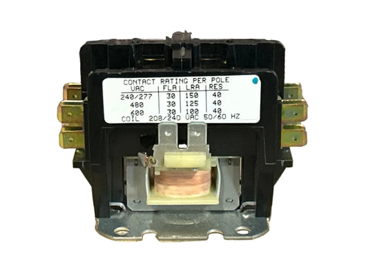 208/240 V, 50/60 Hz, 30 Amps 2 Pole Contactor