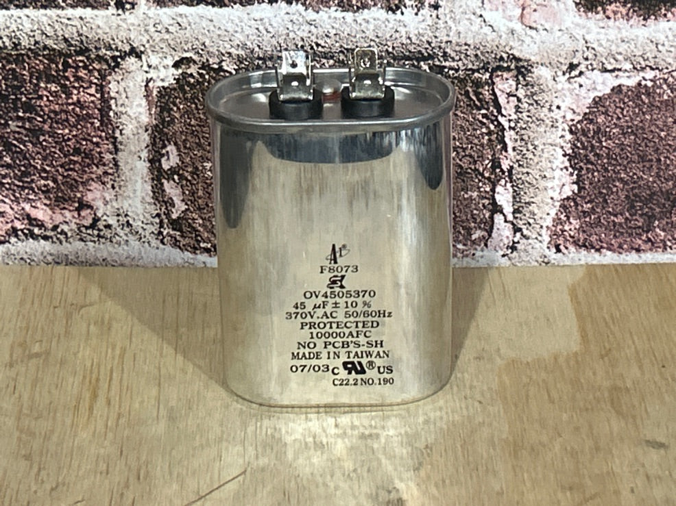370 Vac, 45MFD 50/60 Hz, Oval Capacitor