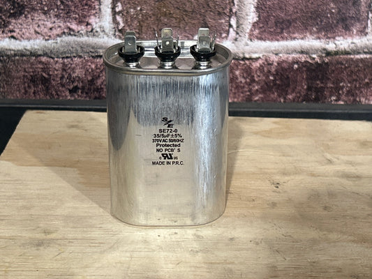 370 Vac, 35+5MFD 50/60 Hz, Oval Capacitor