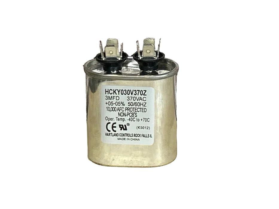 370 Vac, 3MFD 50/60 Hz, Oval Capacitor