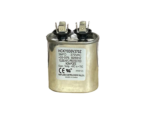 370 Vac, 3MFD 50/60 Hz, Oval Capacitor