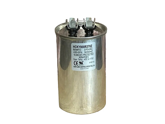370 Vac, 80MFD 50/60 Hz, Round Capacitor