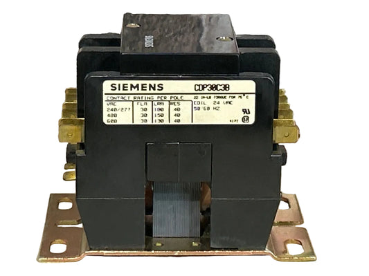 24 V, 50/60 Hz, 30 Amps 3 Pole Contactor