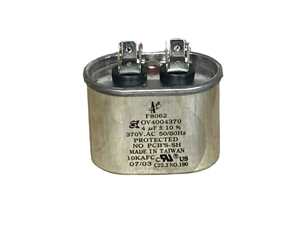 370 Vac, 4MFD 50/60 Hz, Oval Capacitor