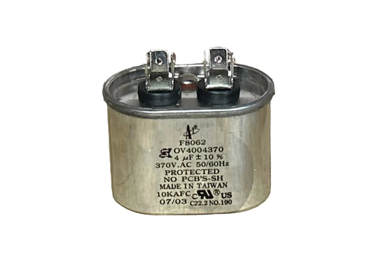 370 Vac, 4MFD 50/60 Hz, Oval Capacitor