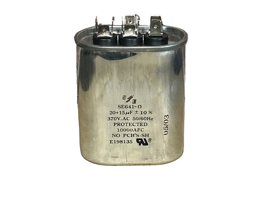 370 Vac, 20+15MFD 50/60 Hz, Oval Capacitor