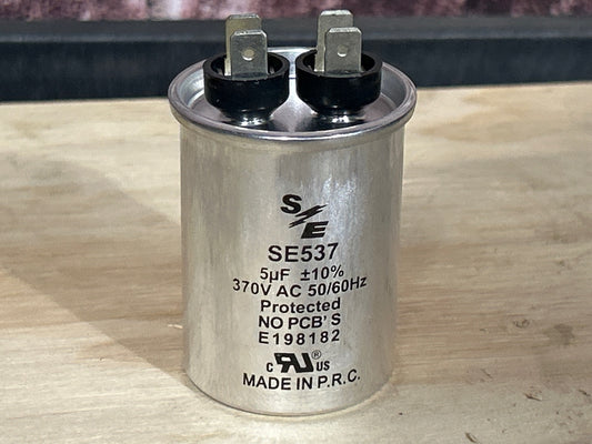 370 Vac, 5MFD 50/60 Hz, Round Capacitor