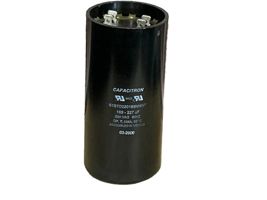 220 Vac, 189-227MFD 50/60 Hz, Round Capacitor