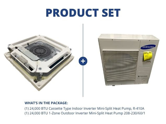 Conjunto de bomba de calor inverter minisplit de zona única de 24 000 Btu, 205 Seer 208-230/60/1 R-410A