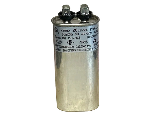 370 Vac, 20MFD 50/60 Hz, Oval Capacitor