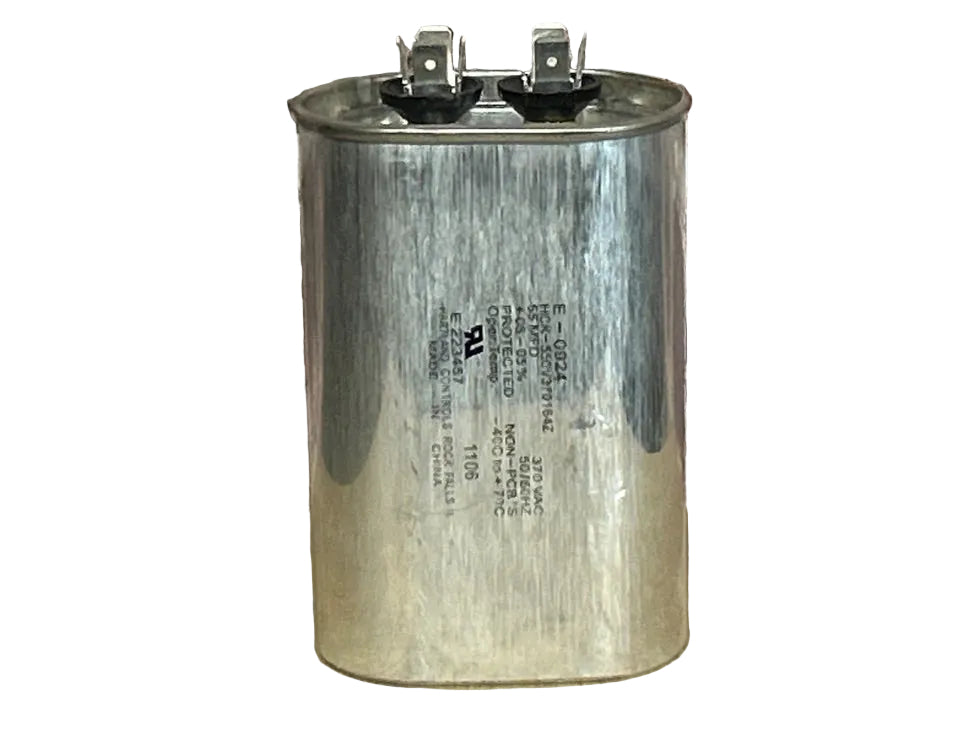 370 Vac, 55MFD 50/60 Hz, Oval Capacitor