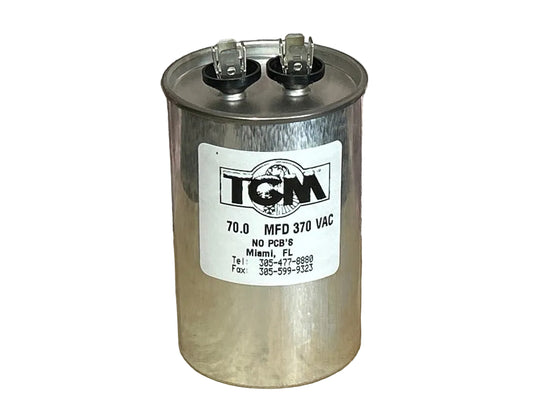 370 Vac, 70MFD 50/60 Hz, Round Capacitor