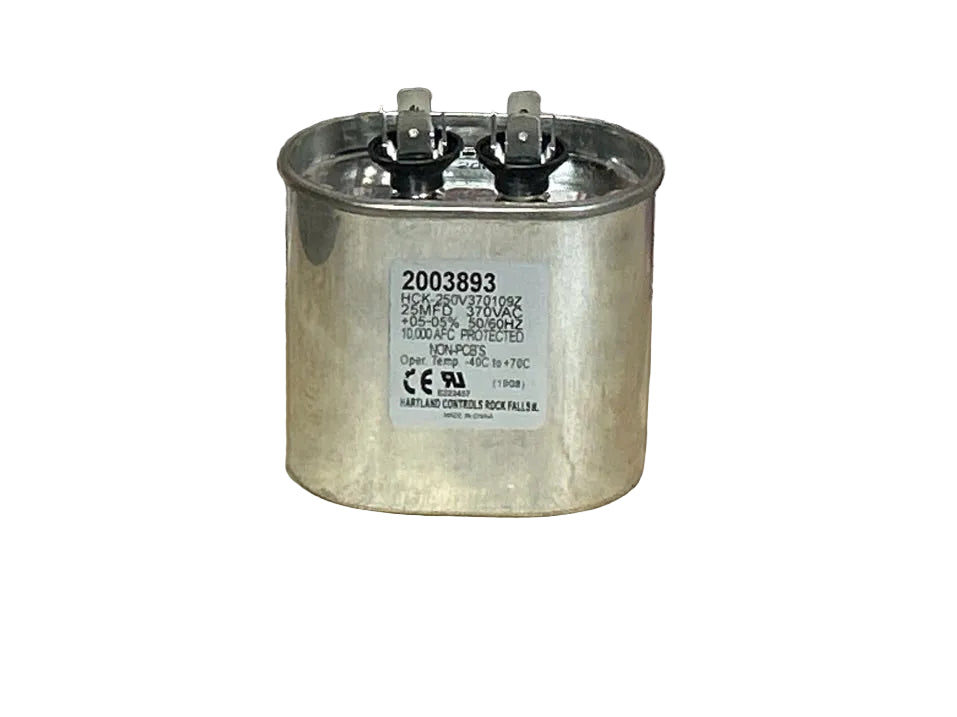 370 Vac, 25MFD 50/60 Hz, Round Capacitor