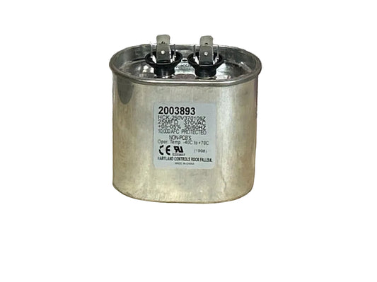 370 Vac, 25MFD 50/60 Hz, Round Capacitor