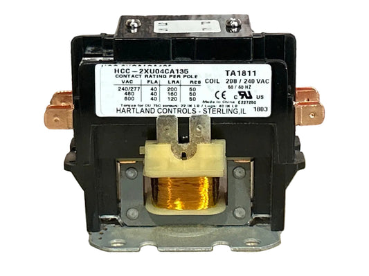 208/240 V, 50/60 Hz, 40 Amps 2 Pole Contactor