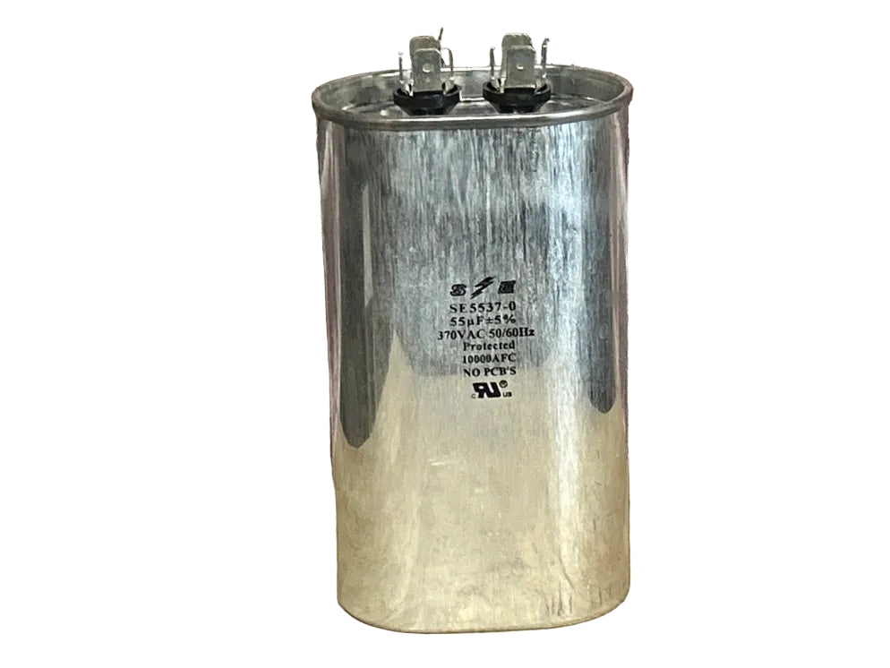 370 Vac, 55MFD 50/60 Hz, Oval Capacitor