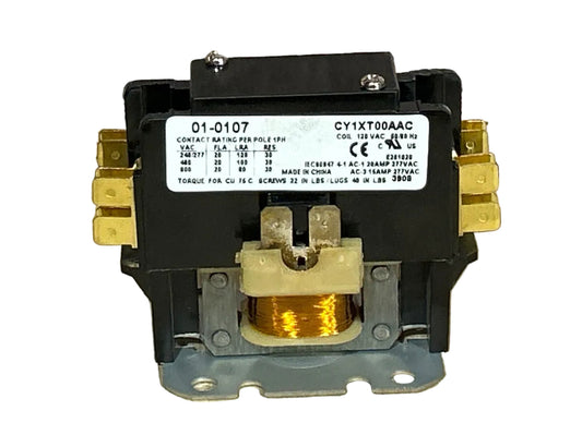 120 V, 50/60 Hz, 20 Amps 1 Pole Contactor