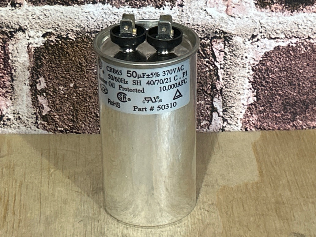 370 Vac, 50MFD 50/60 Hz, Round Capacitor