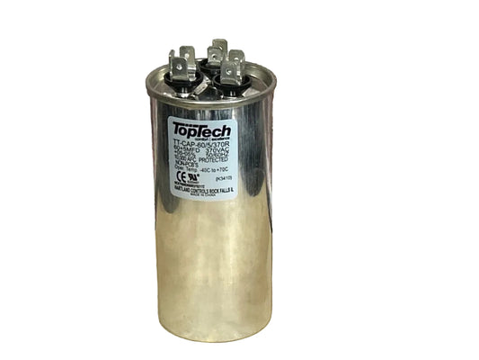 370 Vac, 60+5MFD 50/60 Hz, Round Capacitor