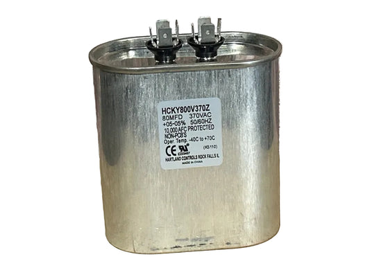 370 Vac, 80MFD 50/60 Hz, Oval Capacitor