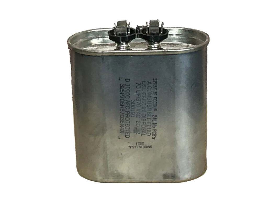 370 Vac, 70MFD 50/60 Hz, Oval Capacitor