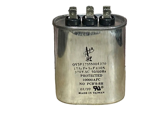 370 Vac, 17.5+5MFD 50/60 Hz, Round Capacitor