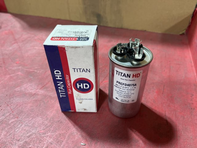 440 Vac, 40+7.5MFD 50/60 Hz, Round Capacitor