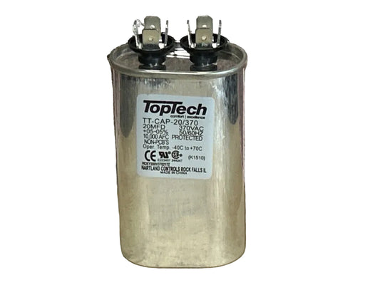 370 Vac, 20MFD 50/60 Hz, Oval Capacitor