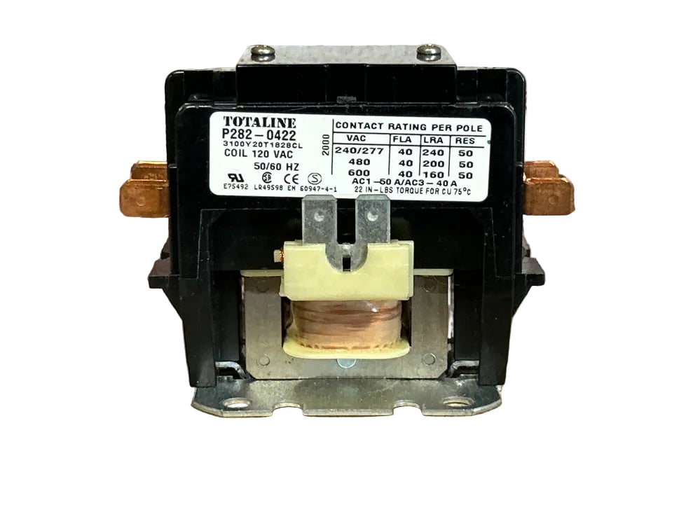 120 V, 50/60 Hz, 40 Amps 2 Pole Contactor