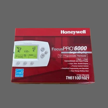 Focus Pro 6000 Programmable Large Display 5-1-1  1-Heat/1-Cool Thermostat