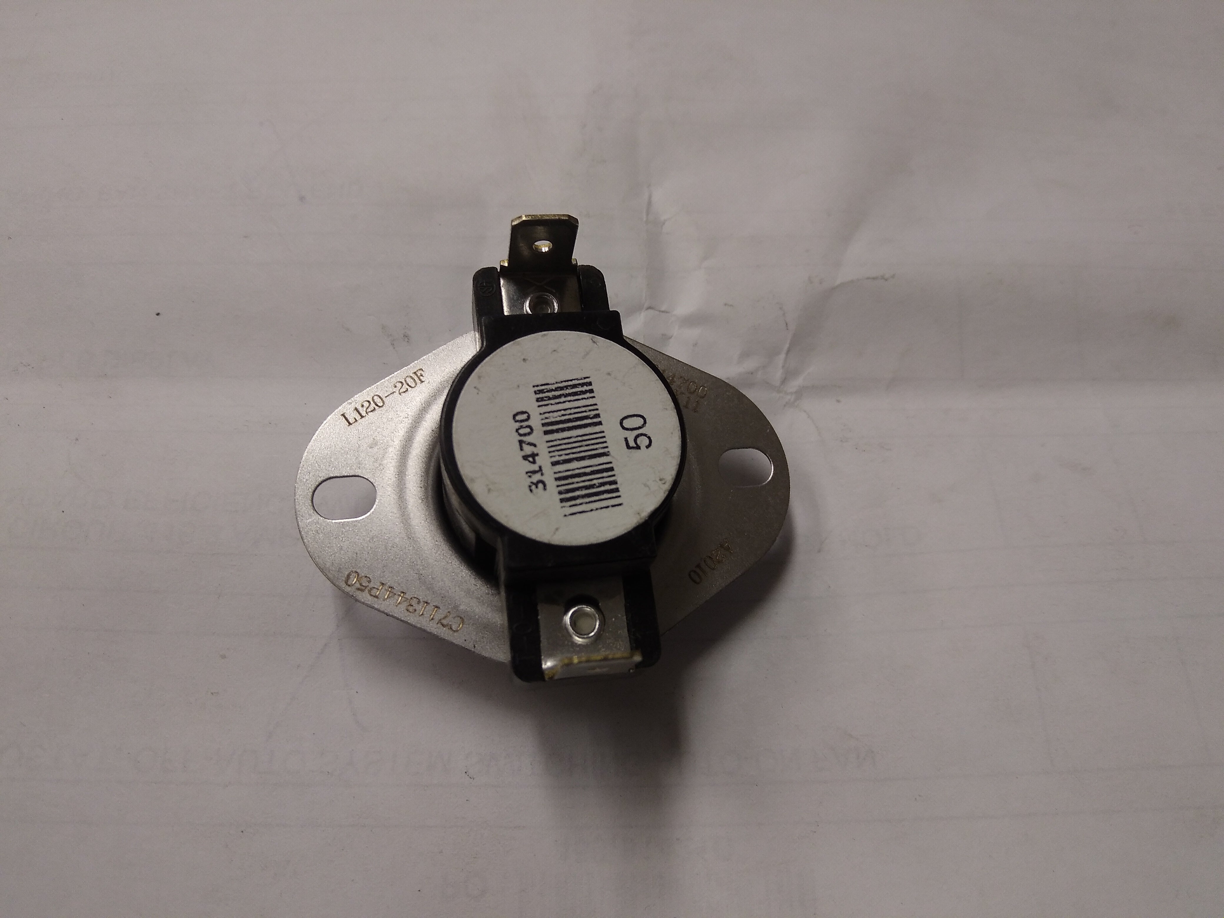 Snap Disc Limit Switch L120-20F, 120F Open, 100F Closed – Surplus City