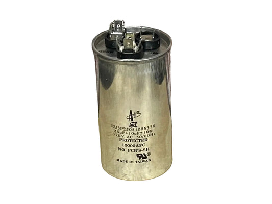 370 Vac, 25+10MFD 50/60 Hz, Round Capacitor