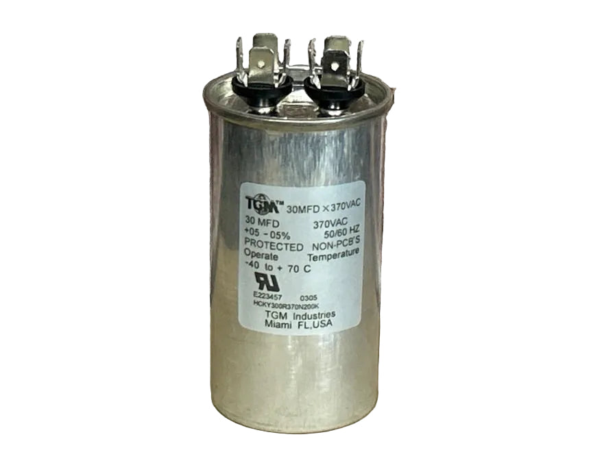 370 Vac, 30MFD 50/60 Hz, Round Capacitor