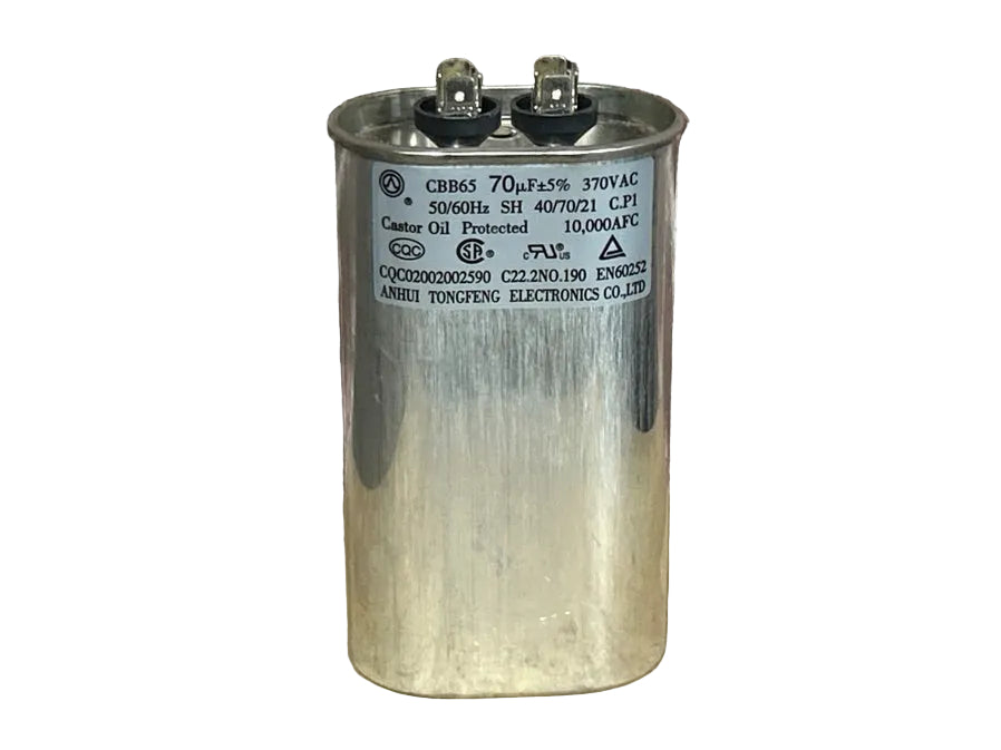 370 Vac, 70MFD 50/60 Hz, Oval Capacitor