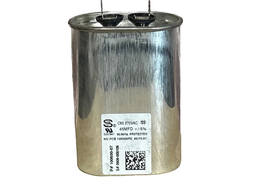 370 Vac, 45MFD 50/60 Hz, Oval Capacitor