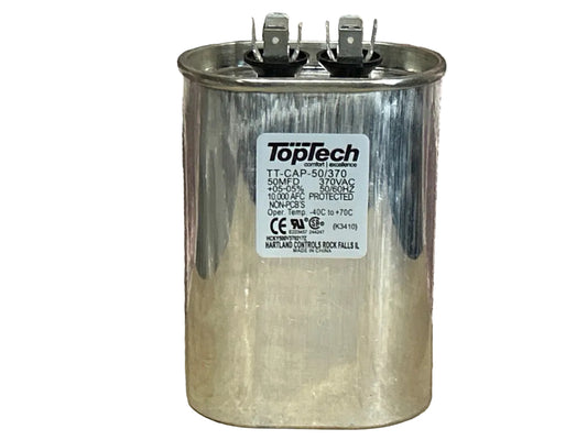 370 Vac, 50MFD 50/60 Hz, Oval Capacitor