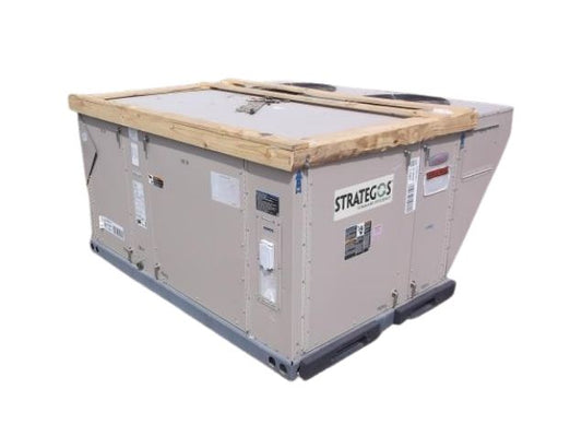 Serie Strategos de 3 toneladas, paquete de techo con paquete de aire de volumen constante y transmisión por correa de enfriamiento eléctrico de alta eficiencia