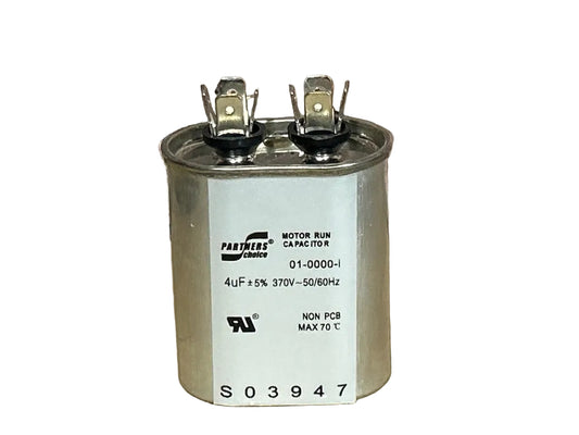 370 Vac, 4MFD 50/60 Hz, Oval Capacitor
