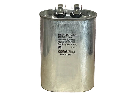 370 Vac, 45MFD 50/60 Hz, Oval Capacitor