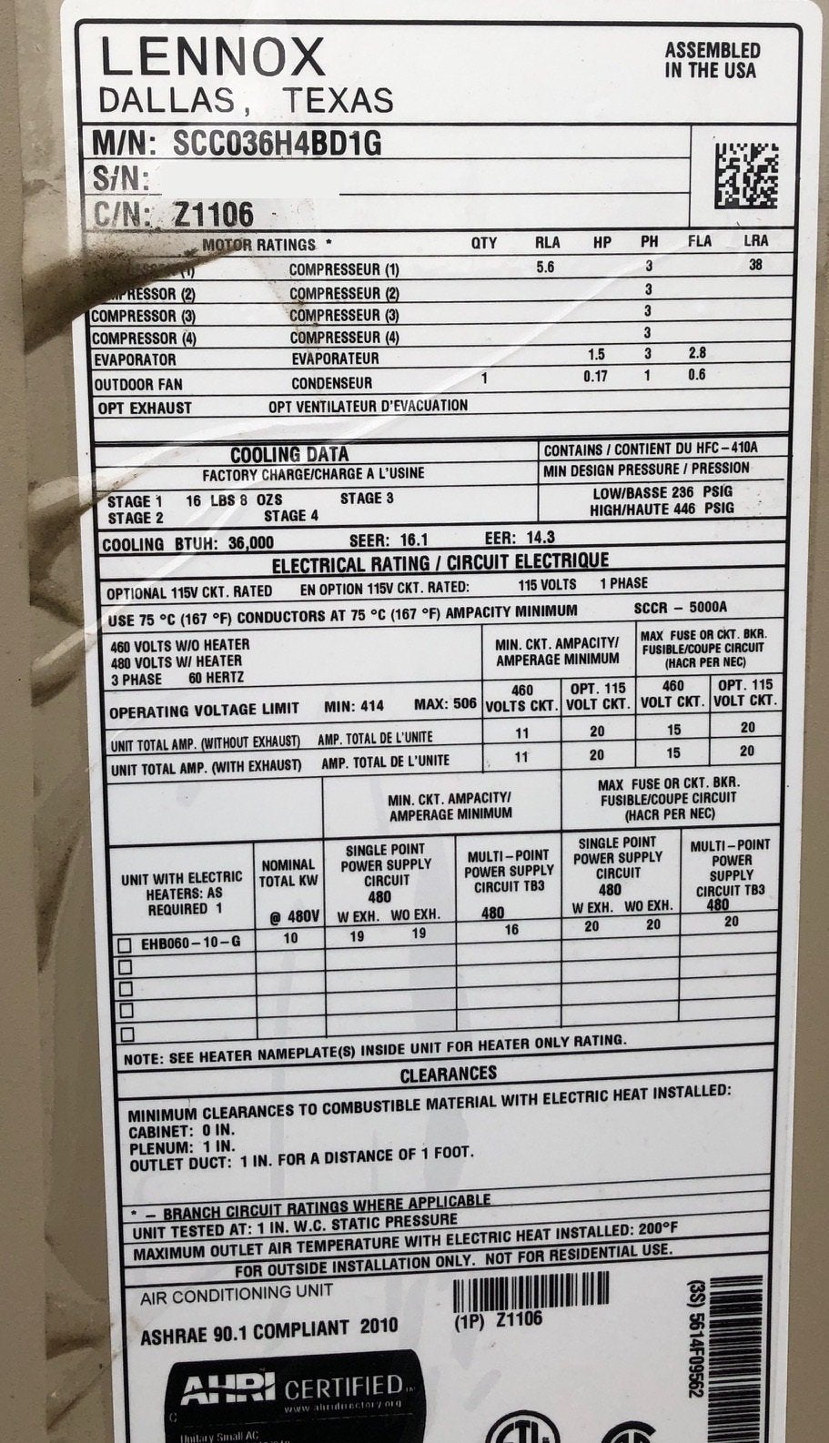 Calefacción eléctrica de 10 Kw con transmisión por correa y refrigeración eléctrica de alta eficiencia de 3 toneladas