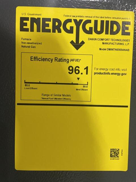 30,000 BTU Two-Stage Up/Horz ECM Gas Furnace 96% and 1.5 Ton Up/Down Cased A Coil and 24V Thermostat