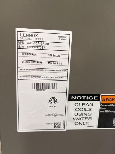 44,000 BTU Up/Horz Gas Furnace 80%, 2.5 Ton AC 14.3 SEER2, 2.5 Ton Upflow A Coil and 24V Thermostat