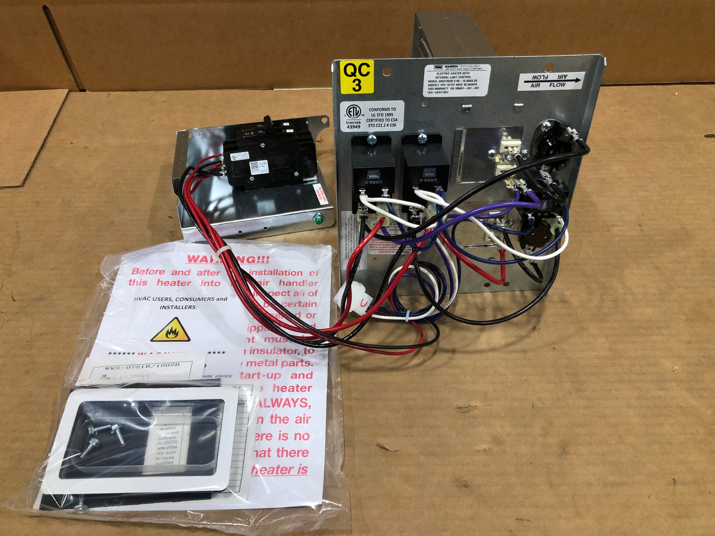 4-5 Ton AC/HP Multiposition ECM Comm Compatible Fan Coil R-410A and 10 kW Electric Heat Kit 240/60/1