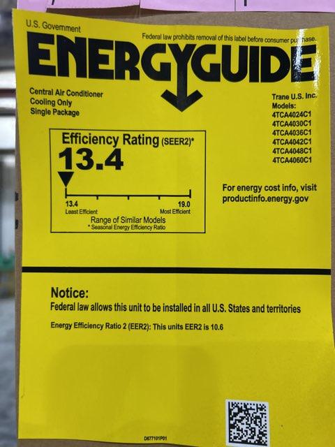 2 Ton Convertible Packaged AC Unit 13.4 SEER2, 208-230/60/1, R410A and 8 KW Electric Heat Kit
